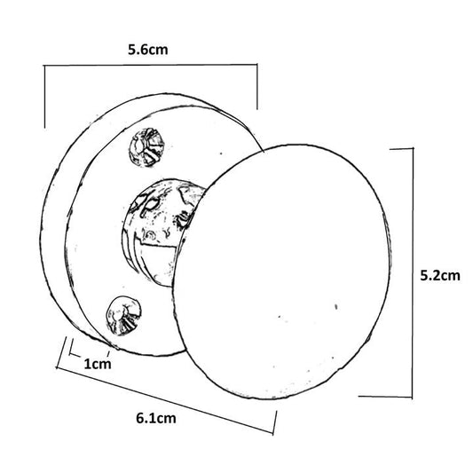 Boutons de porte ronds victoriens à mortaise à ressort - Chrome poli 56 mm