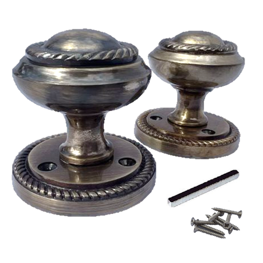 Boutons de porte ronds à mortaise style géorgien - Antique 62 mm