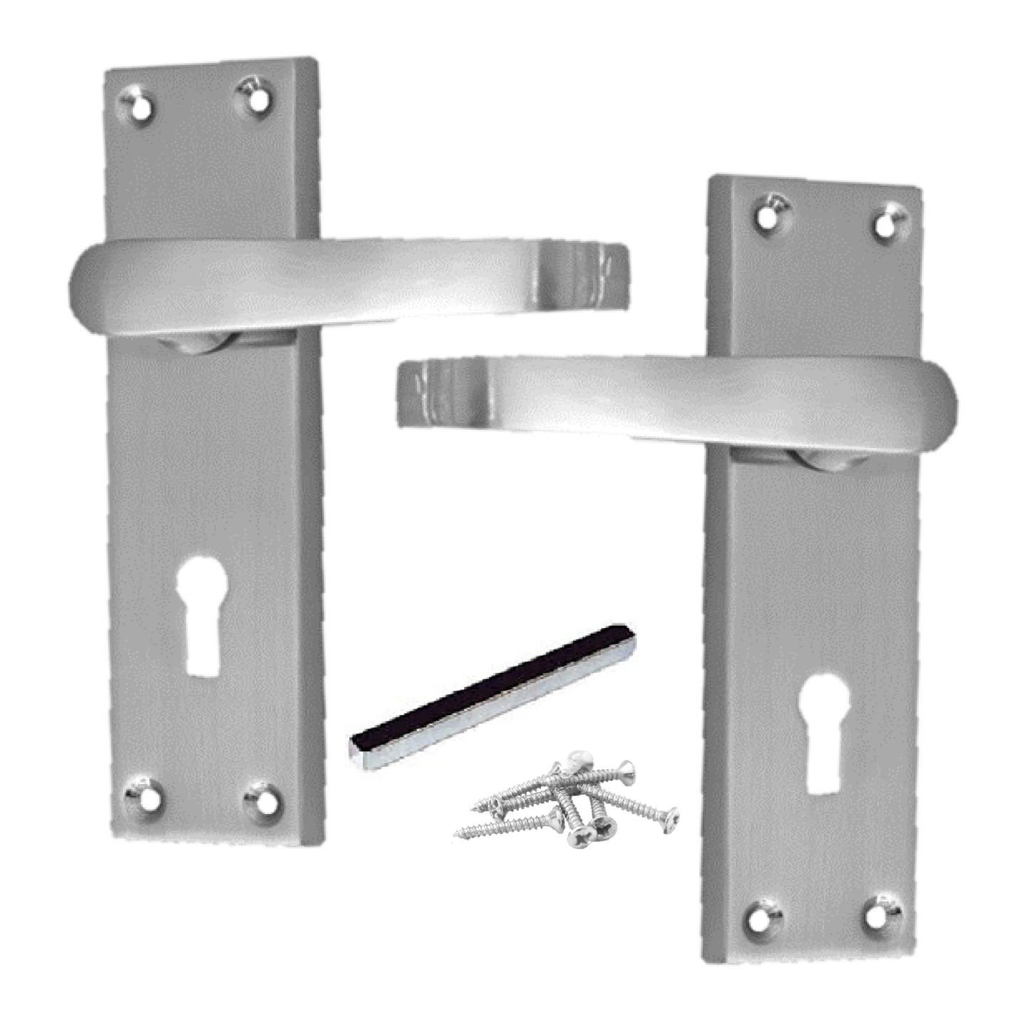 Poignées de porte à levier droit - Satin 150 x 40 mm