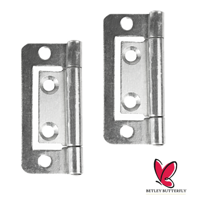 Paire de charnières affleurantes pour portes d'armoires, 50, 60, 75, 100 mm, plaque de fixation zinguée