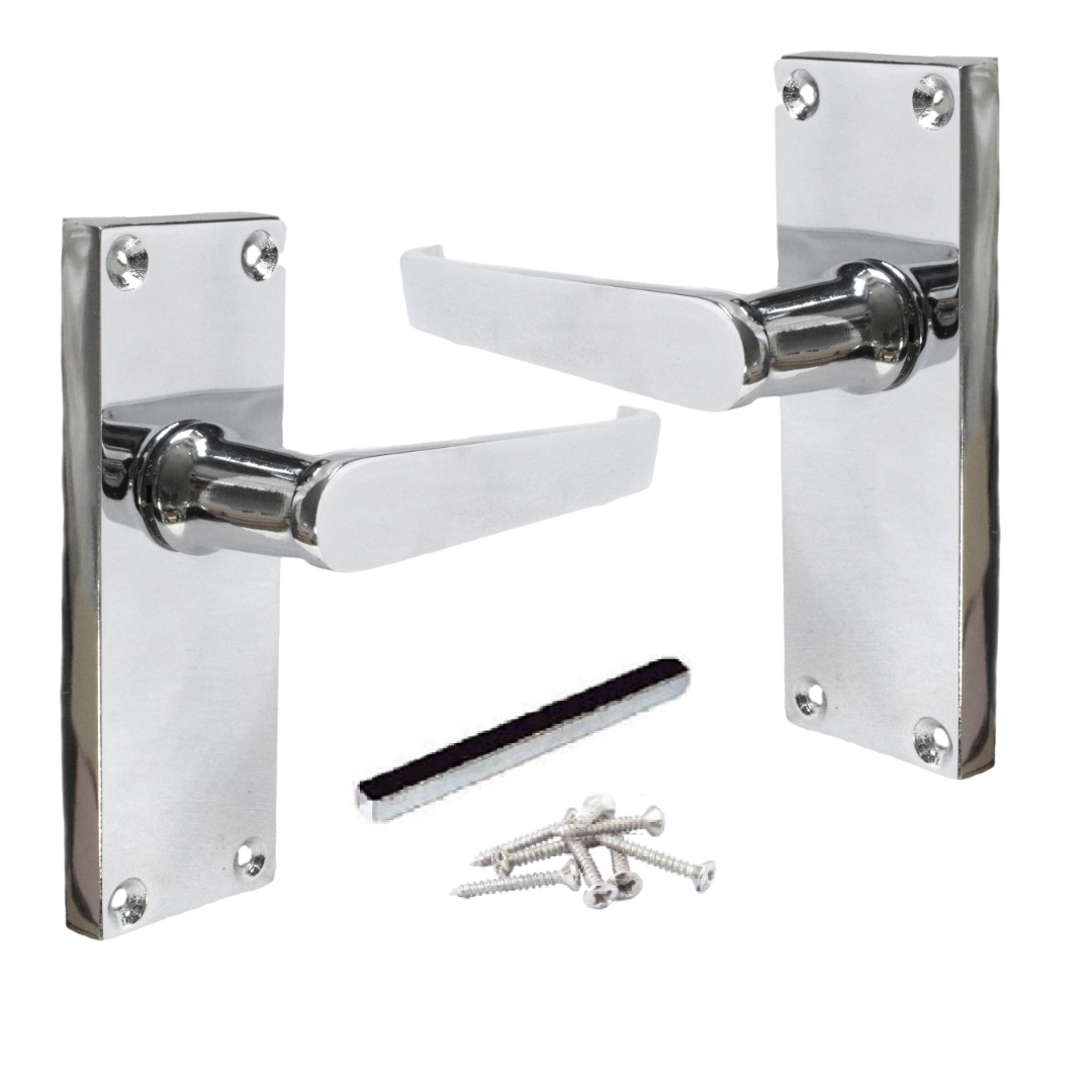 Poignées de porte multi-packs à levier droit style victorien - Chrome, 1/4/6 paires