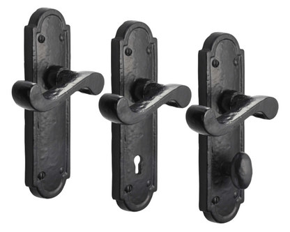 Poignées de porte en fer noir 172 x 48 mm, style cottage antique, style européen