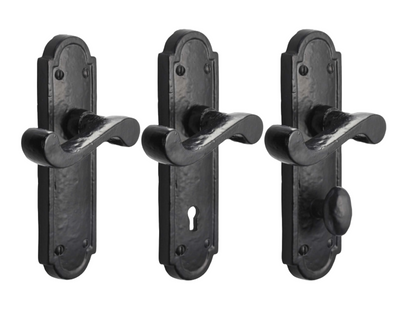 Poignées de porte en fer noir 172 x 48 mm, style cottage antique, style européen