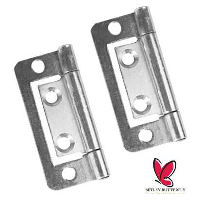 Paire de charnières affleurantes pour portes d'armoires, 50, 60, 75, 100 mm, plaque de fixation zinguée