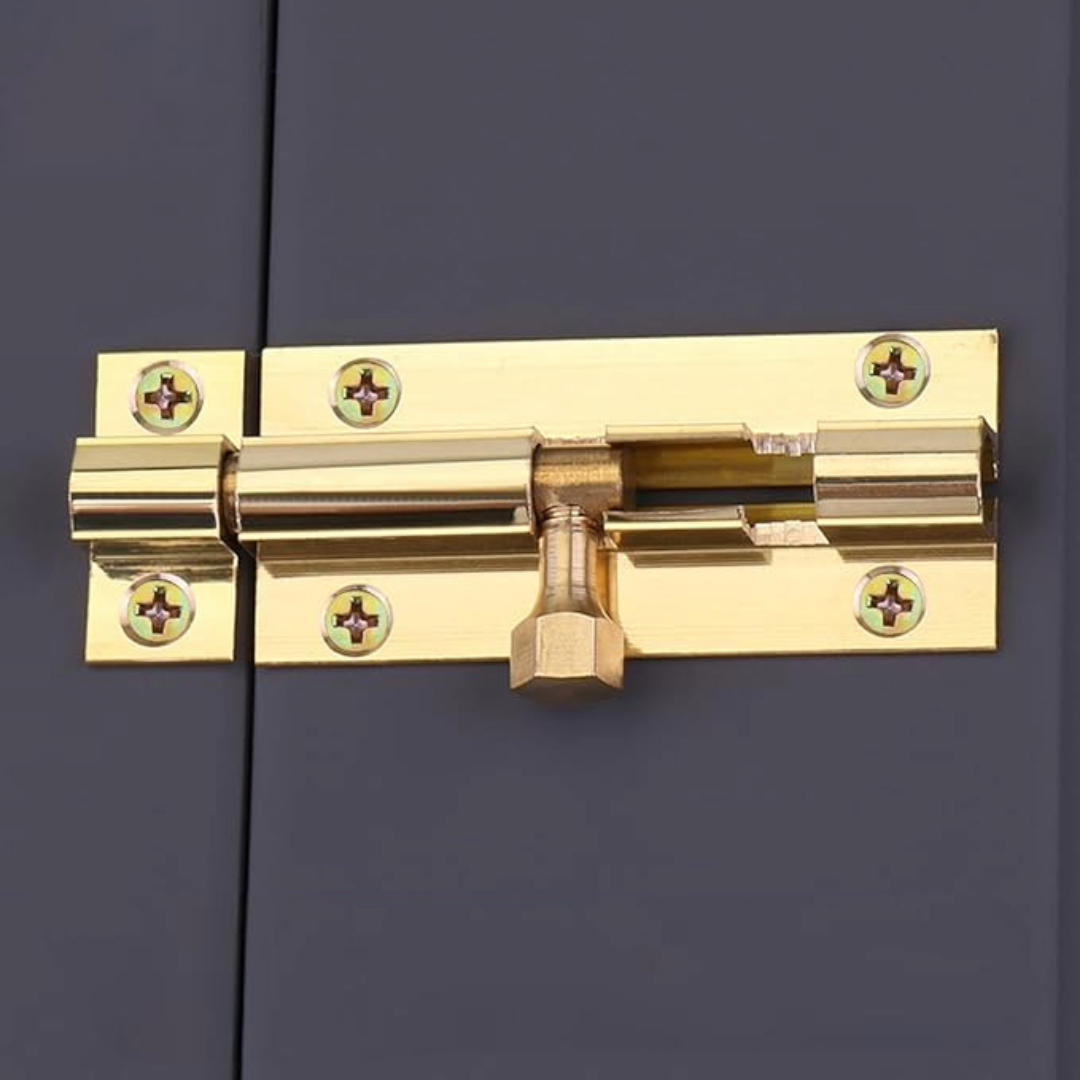 Serrure à pêne cylindrique en laiton de 7,6 cm (3 po) à glissière - Verrouillage de porte de sécurité avec vis - PACK MULTIPLE