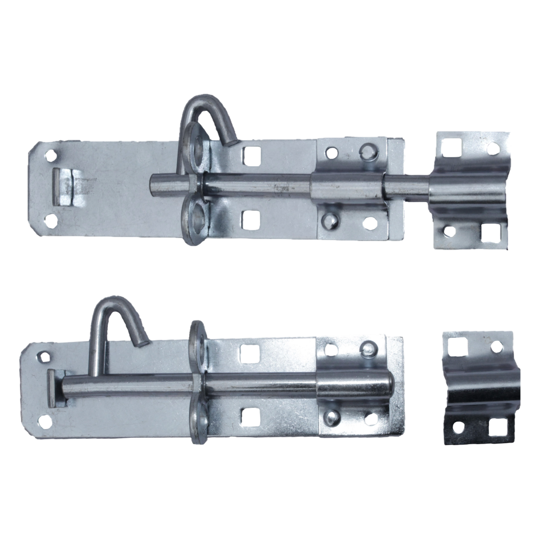 Paire de verrous Brenton 4/6/8 pouces - Noir et zinc - Porte de jardin robuste pour abri de jardin