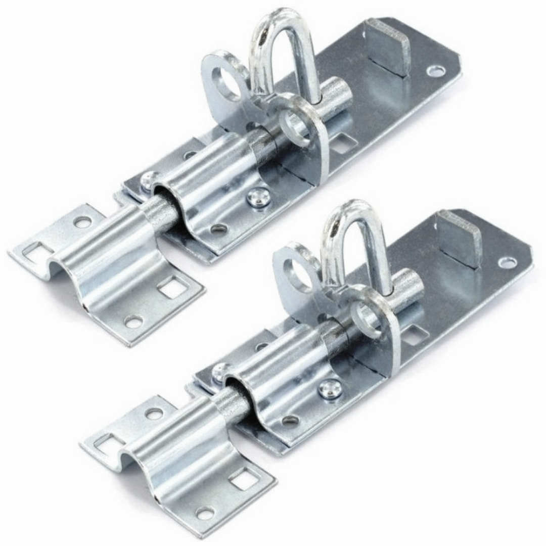 Paire de verrous Brenton 4/6/8 pouces - Noir et zinc - Porte de jardin robuste pour abri de jardin