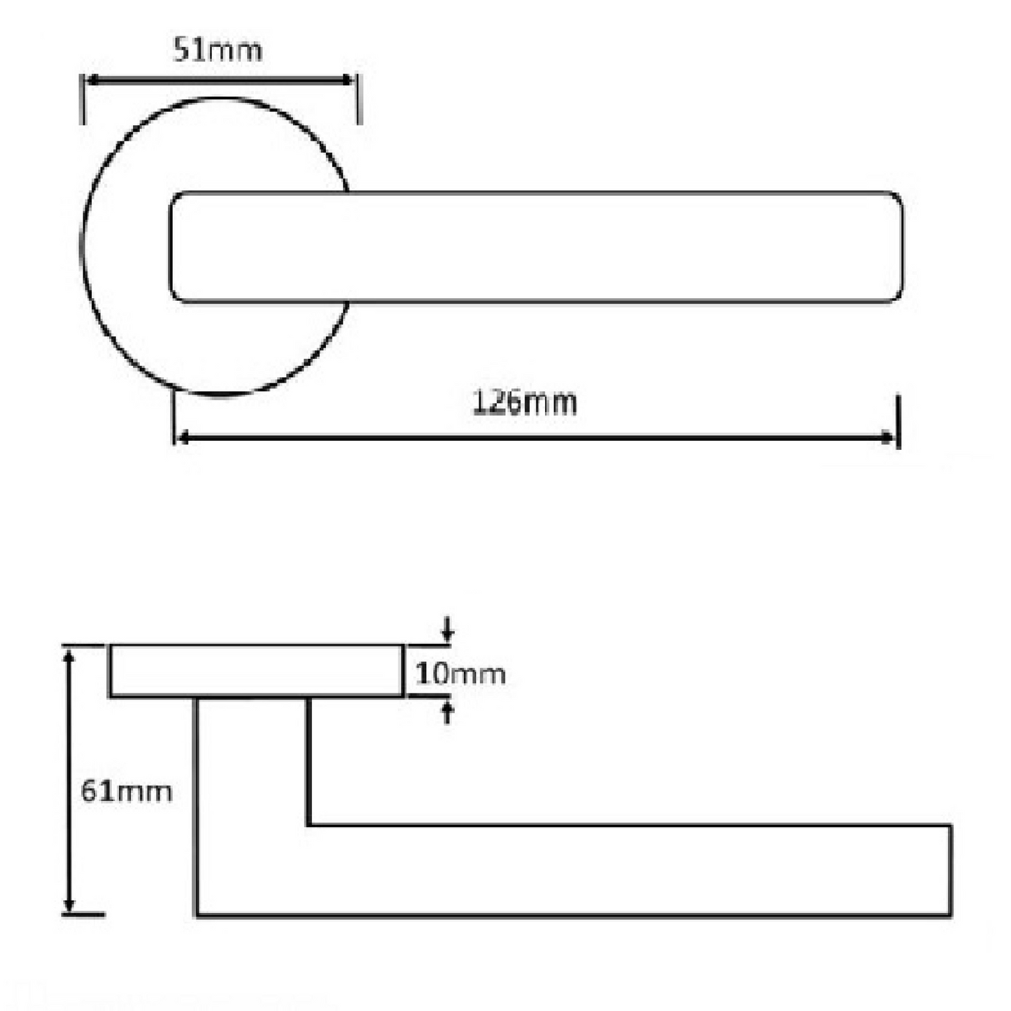 Poignées de porte Indiana à levier sur rosace Duo - Pack de loquets chromés satinés 125 mm