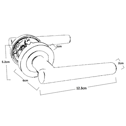 Poignées de porte à levier droit en T sur rosace - PACK - Satin 125 mm