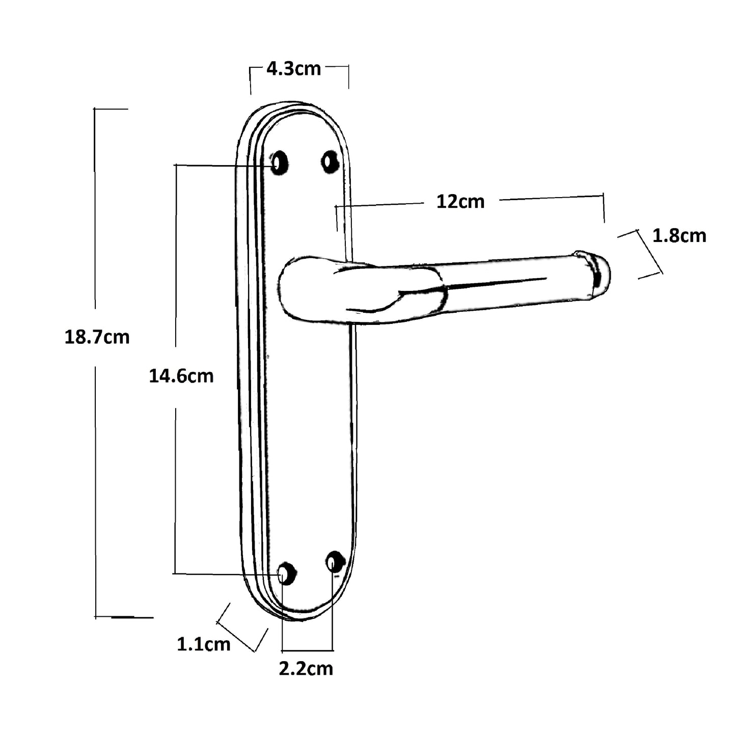 Poignée de porte Marina à levier bicolore - Chrome et satiné 