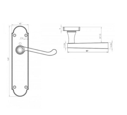 Poignées de porte multipack Epsom, loquet satiné, levier à volutes, style victorien, 1/4/6 paires