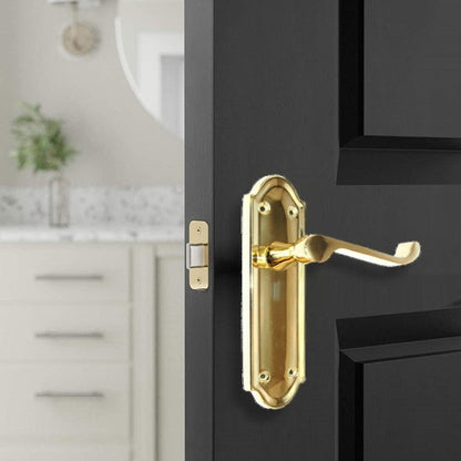 Poignée de porte Ashford à levier à volutes - Laiton poli