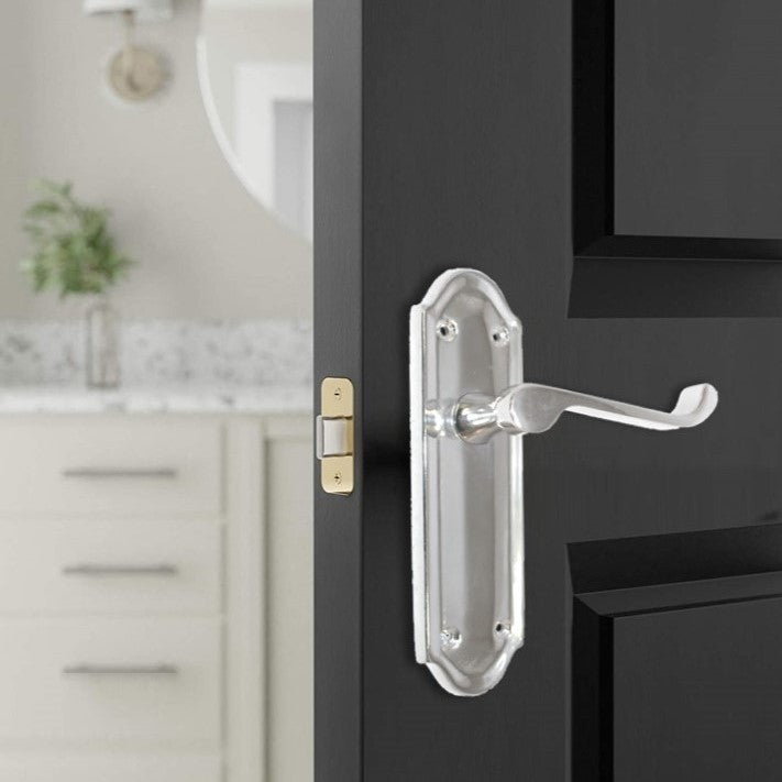 Loquet de poignée de porte Ashford à levier à défilement - Pack de loquets chromés