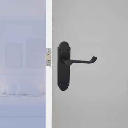 Loquet de porte Epsom à levier style victorien - Pack chrome noir mat