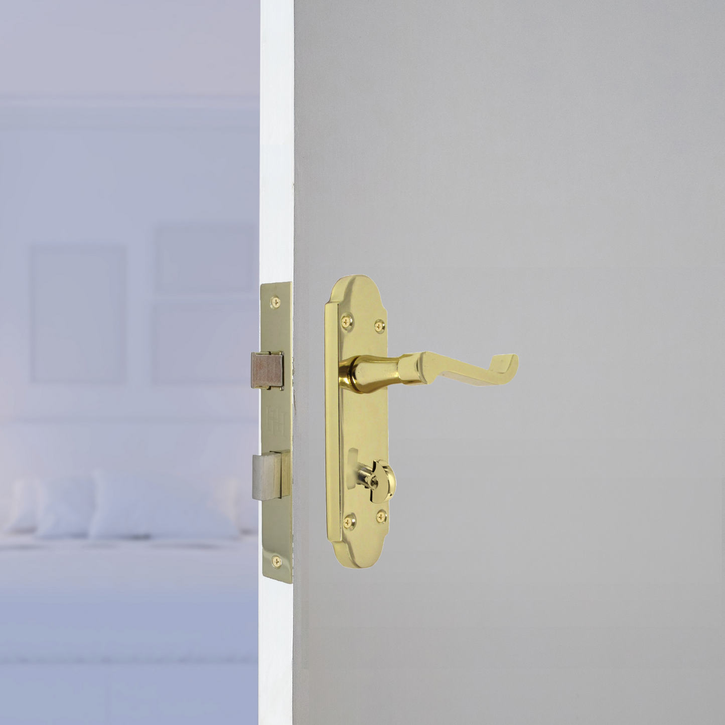 Poignée de porte Epsom pour salle de bain, serrure à levier à défilement - Charnières en laiton