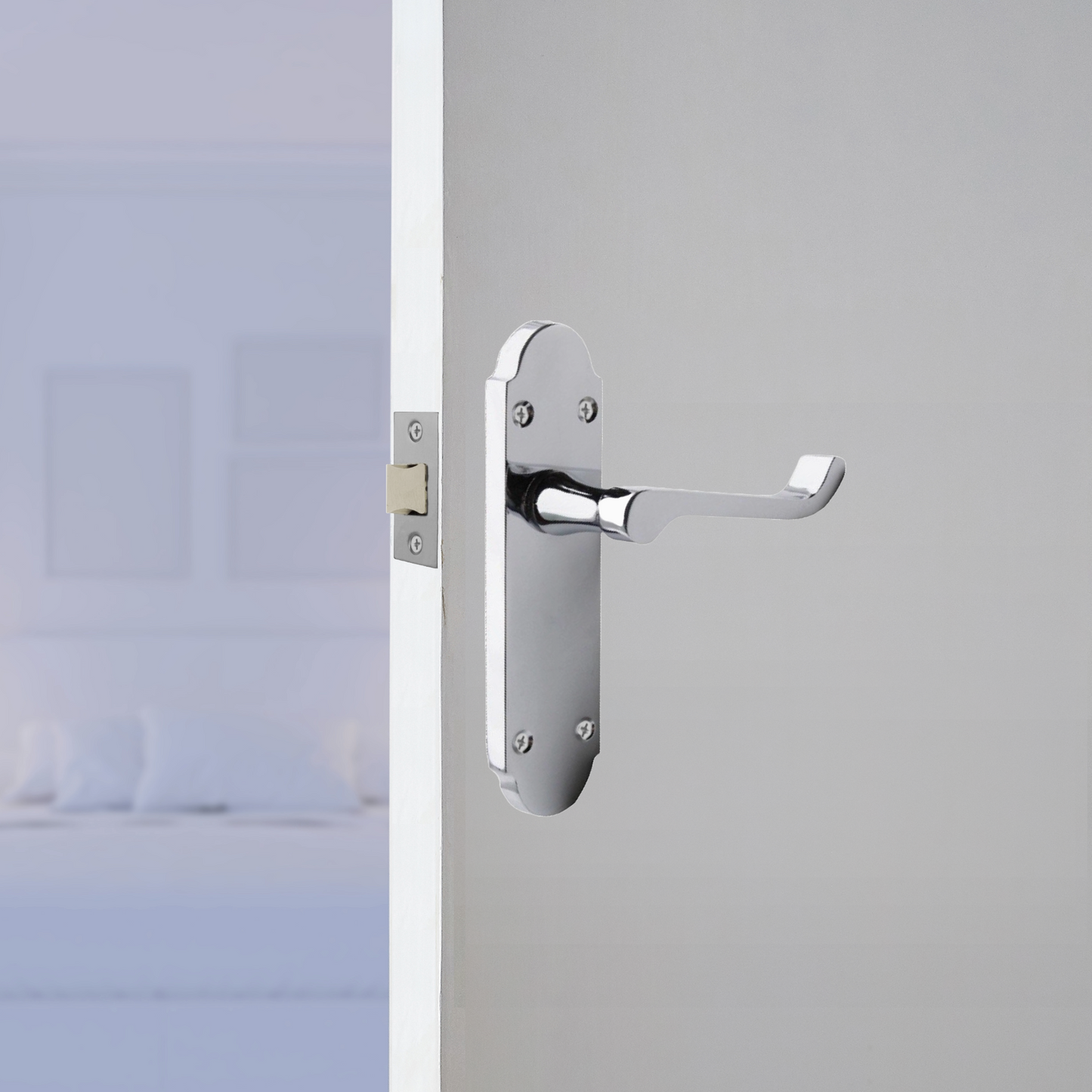 Loquet de porte Epsom à levier à volutes victorienne - Charnières chromées 