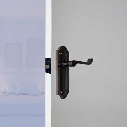 Loquet de porte Ashford à levier à défilement - Pack de loquets en nickel noir