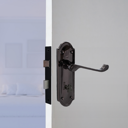 Poignées de porte Ashford pour salle de bain, lot de 1, 4 ou 6 paires, nickel noir
