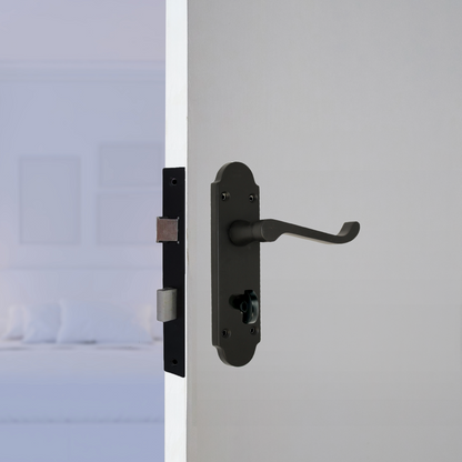 Poignée de porte Epsom pour salle de bain, levier à défilement - Pack noir mat