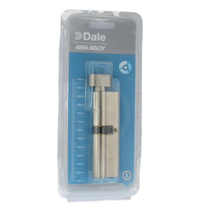 Serrure à cylindre européenne Dale nickelée 45T/55 (100 mm)