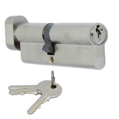 Serrure à cylindre européenne Dale nickelée 45T/55 (100 mm)