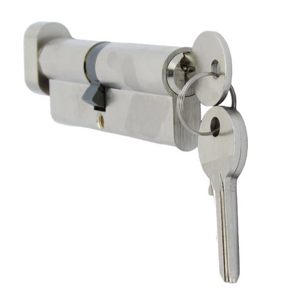 Serrure à cylindre européenne Dale nickelée 45T/55 (100 mm)