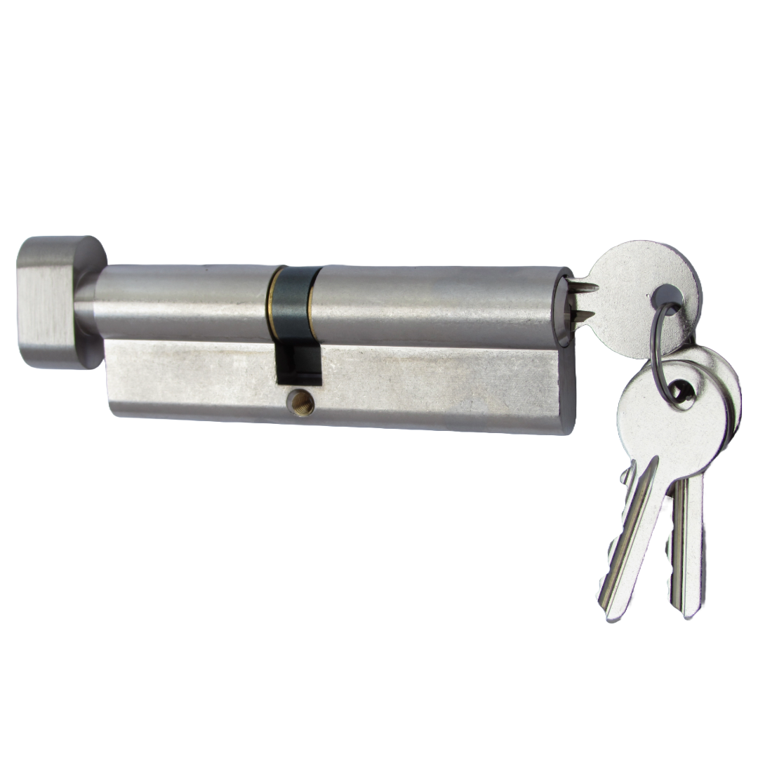 Serrure à cylindre européenne Dale nickelée 45T/55 (100 mm)