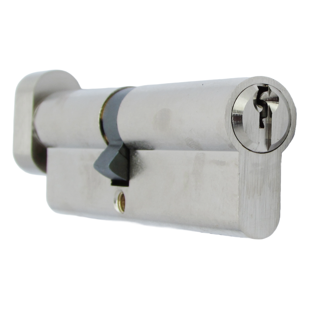 Serrure à cylindre européenne Dale nickelée 45T/55 (100 mm)