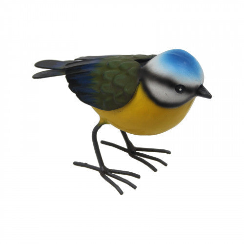 Ornement de jardin en métal en forme de mésange bleue