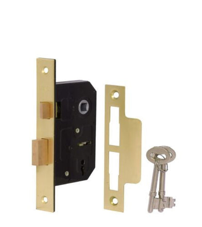 Serrure de porte à guillotine à 3 leviers, 2,5 pouces, laiton chromé