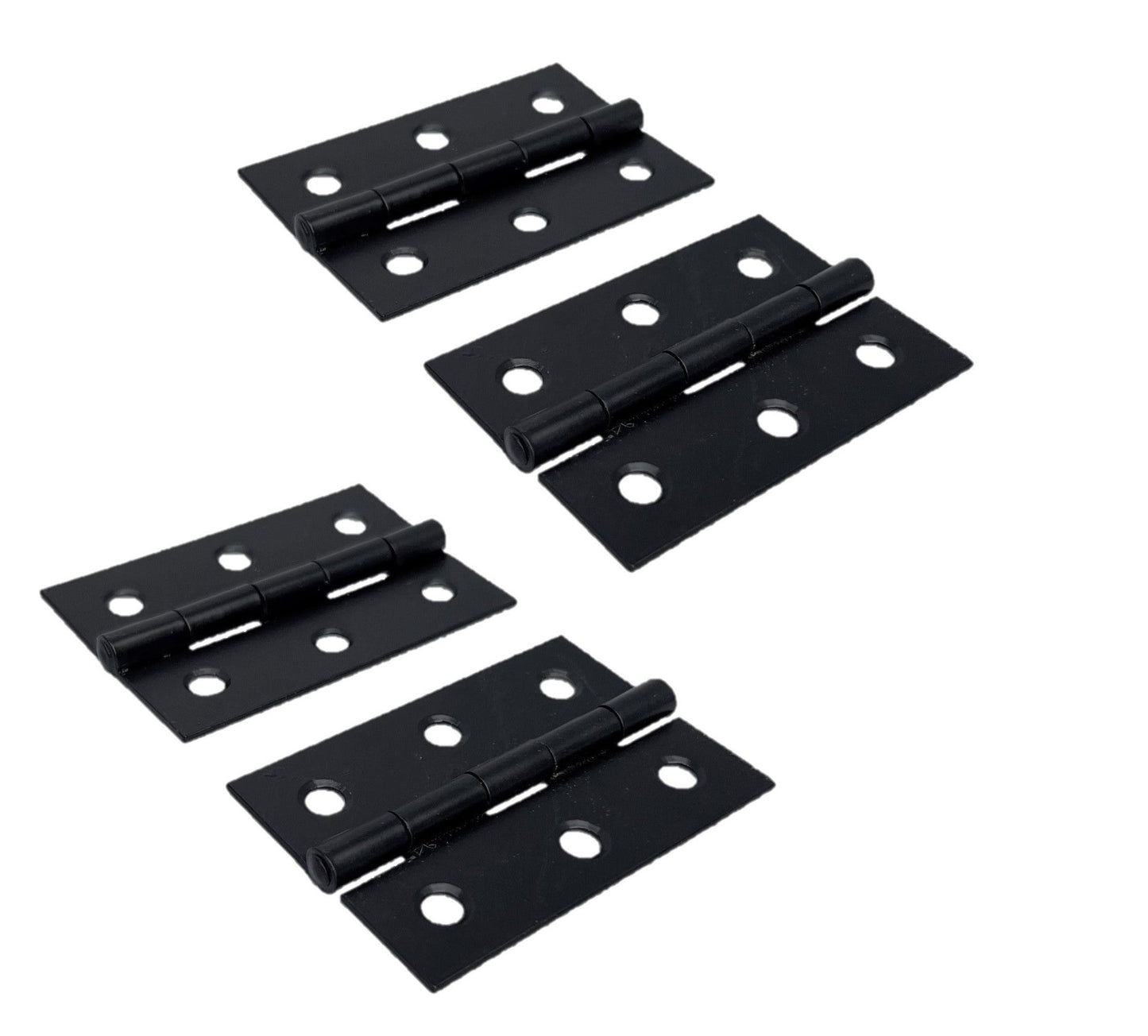 Charnières de porte noires mates de 75 mm (3 po) - Pack multiple
