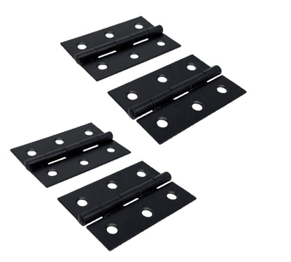 Charnières de porte noires mates de 75 mm (3 po) - Pack multiple