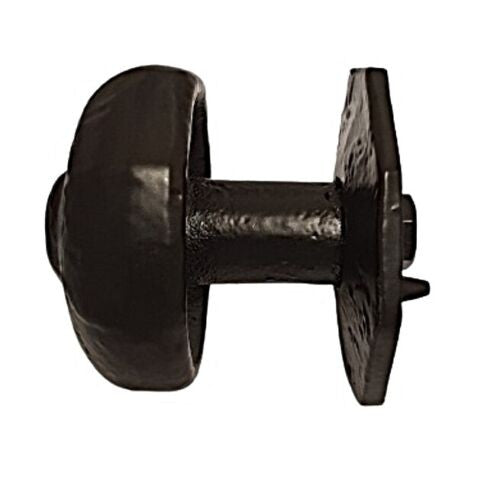 Bouton de porte central octogonal en fonte noire antique de qualité supérieure, avec ferrures