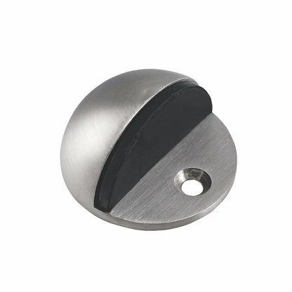Butée de porte : 4x Butées de porte ovales en caoutchouc satiné et noir pour intérieur, montées au sol