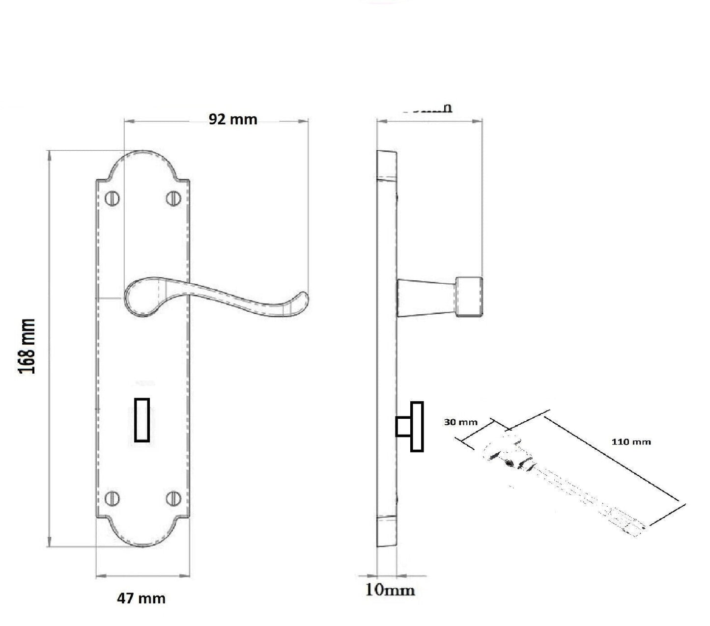 Poignée de salle de bain à volutes victoriennes finition laiton Epsom, lot de 1/4/6 paires