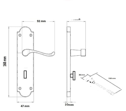 Poignée de salle de bain à volutes victoriennes finition laiton Epsom, lot de 1/4/6 paires