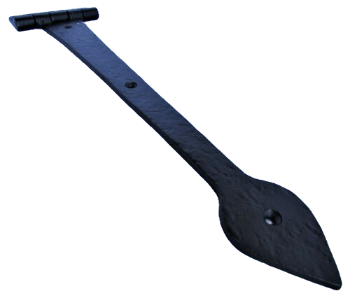 Charnières en T pour portail lourd Tudor en fonte noire de 15 po 390 mm, paire de charnières à tête de lance