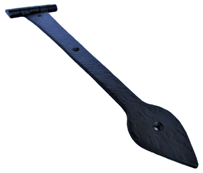 Charnières en T pour portail lourd Tudor en fonte noire de 15 po 390 mm, paire de charnières à tête de lance