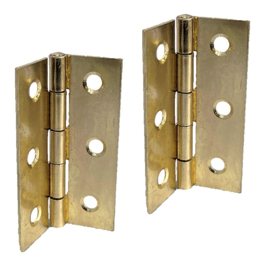 CHARNIÈRES À BOUT 75 mm (3 po) - Charnières de porte plaquées laiton - tailles de paquets multiples