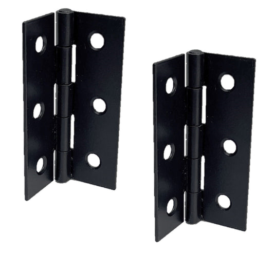 Charnières de porte noires mates de 75 mm (3 po) - Pack multiple