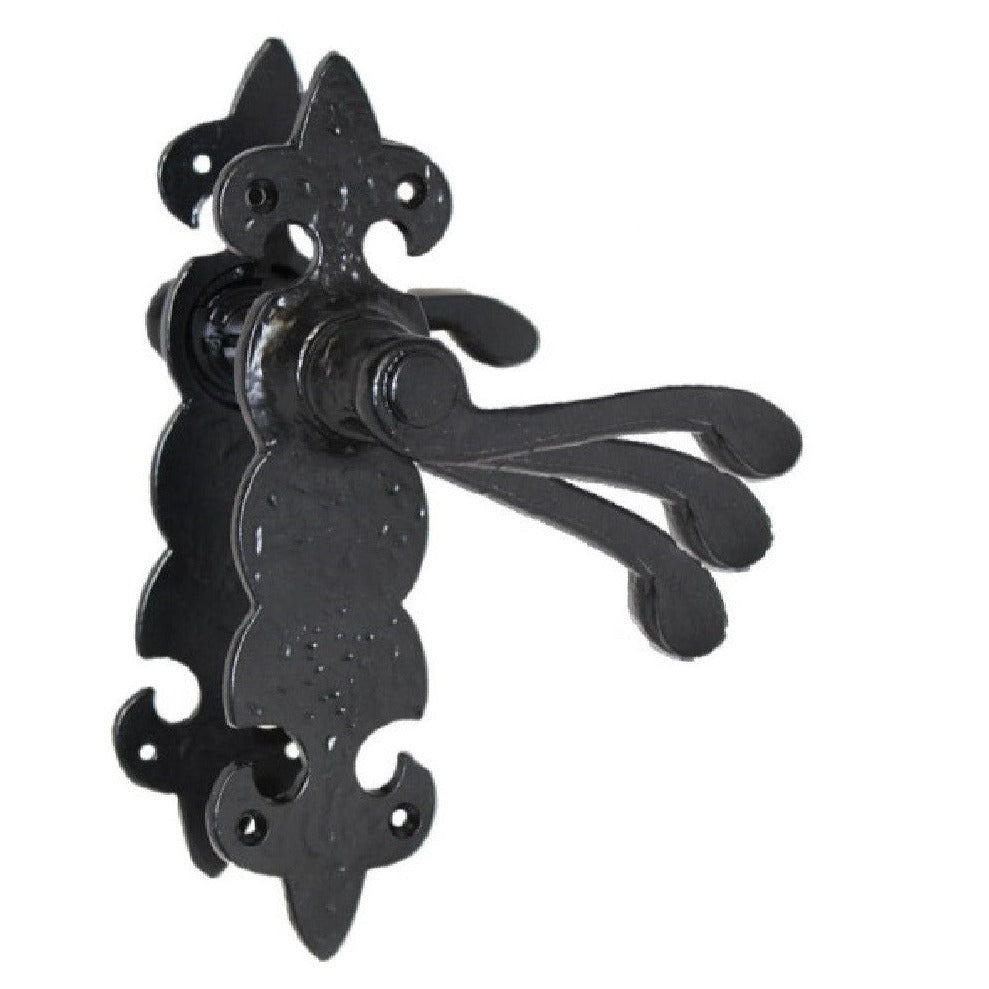Paire d'assiettes carrées anciennes / Fleur de lys - Noir