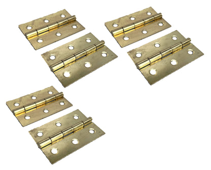 CHARNIÈRES À BOUT 75 mm (3 po) - Charnières de porte plaquées laiton - tailles de paquets multiples
