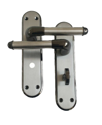 Poignées de porte intérieures noires en nickel satiné Duo SALLE DE BAIN Marina Deluxe Moderne