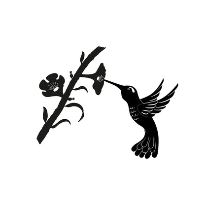 Support de branche en métal noir pour colibri, silhouette, décoration à monter sur un arbre ou une clôture