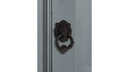 Heurtoir de porte antique en forme de tête de lion noir - Fonte noire - Robuste