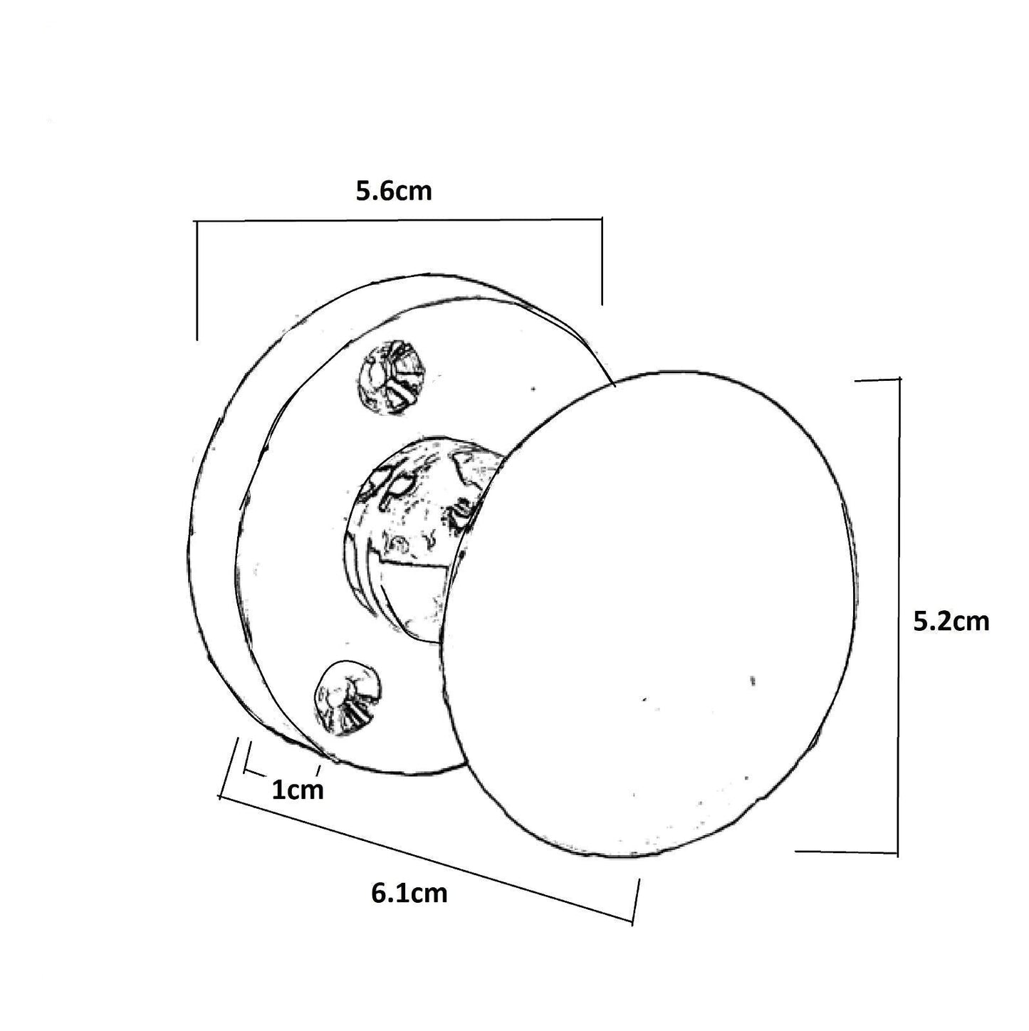Boutons de porte ronds victoriens à mortaise à ressort - Loquet en nickel noir 56 mm