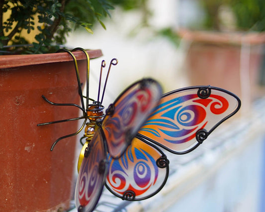 Suspension papillon fantaisie en verre - Doré