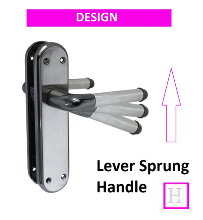 Poignée de porte à levier bicolore en nickel noir et satiné