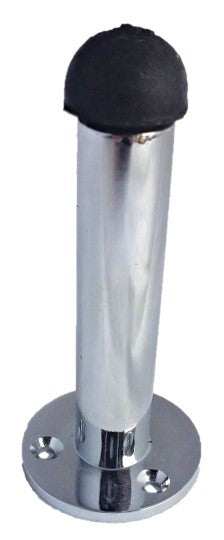 Butée de porte droite et longue en chrome poli pour plinthe murale