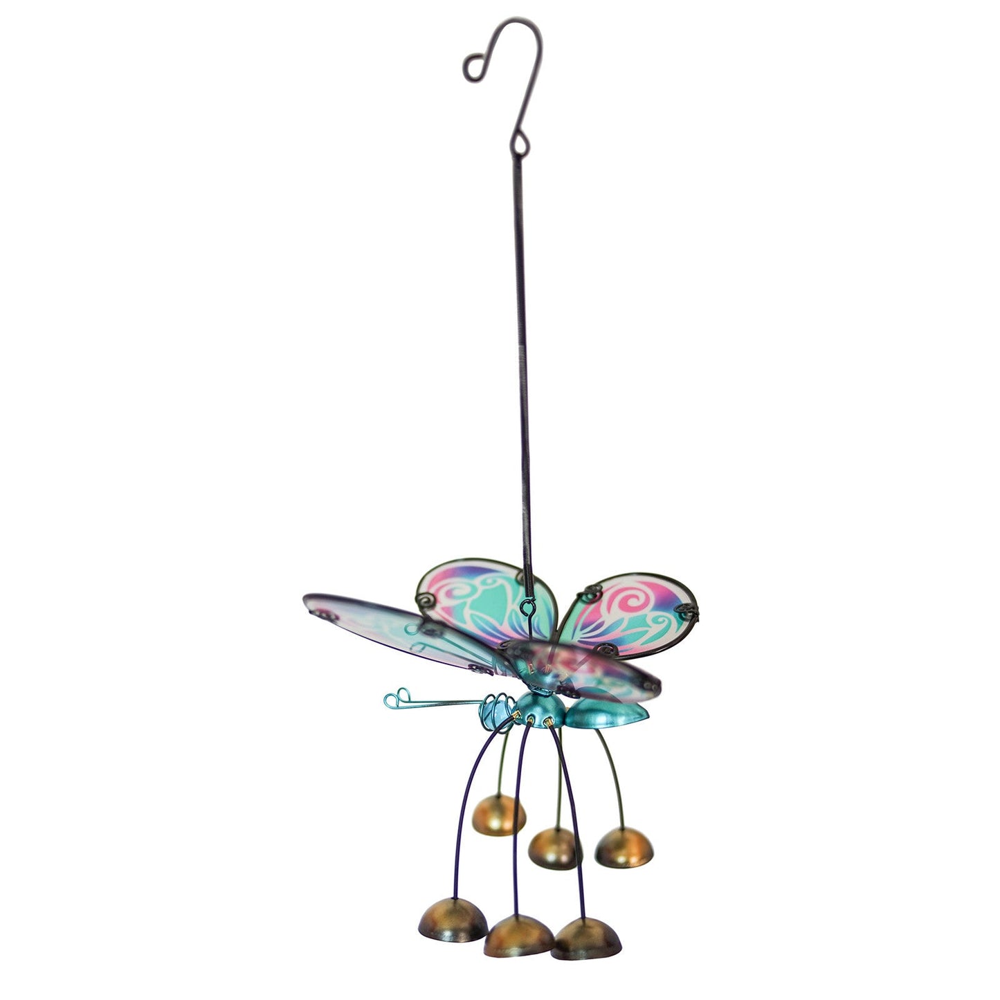 Papillon fantaisie à ailes de verre et clochettes - Bleu
